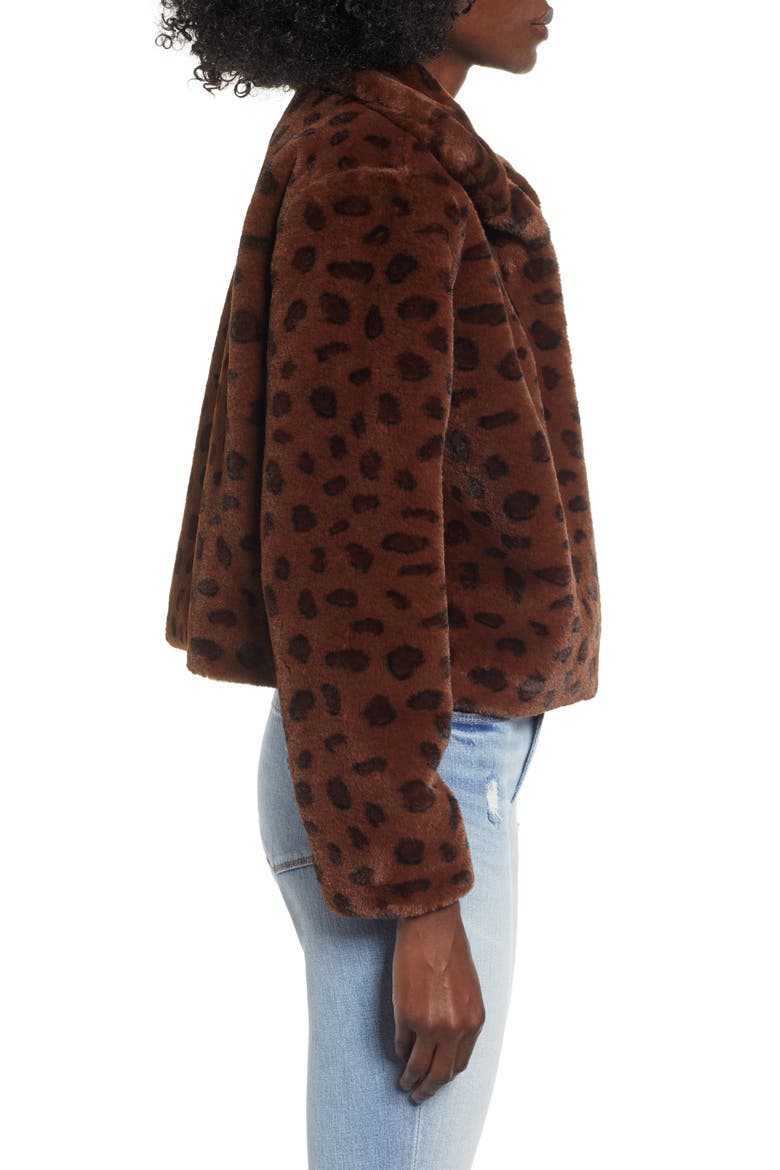 Brittney Leopard Print Faux Fur Jacket, Alternate, color, AVALON BROWN LEOPARD