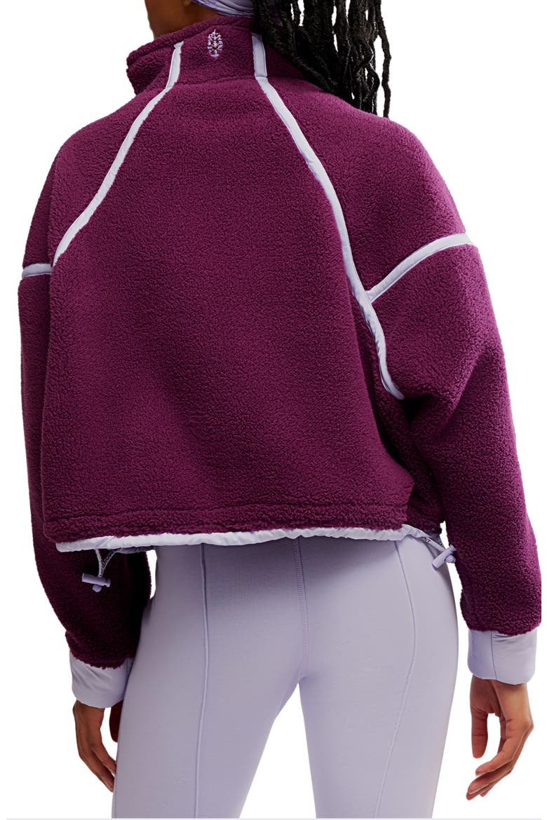 FP Movement Mountain High Fleece Half Zip Pullover, Alternate, color, BLACK CHERRY COMBO