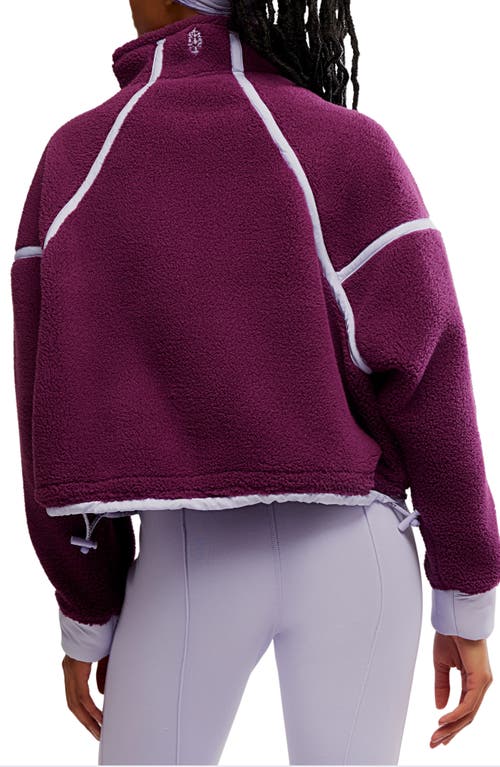 Free People Fp Movement Mountain High Fleece Half Zip Pullover In Burgundy