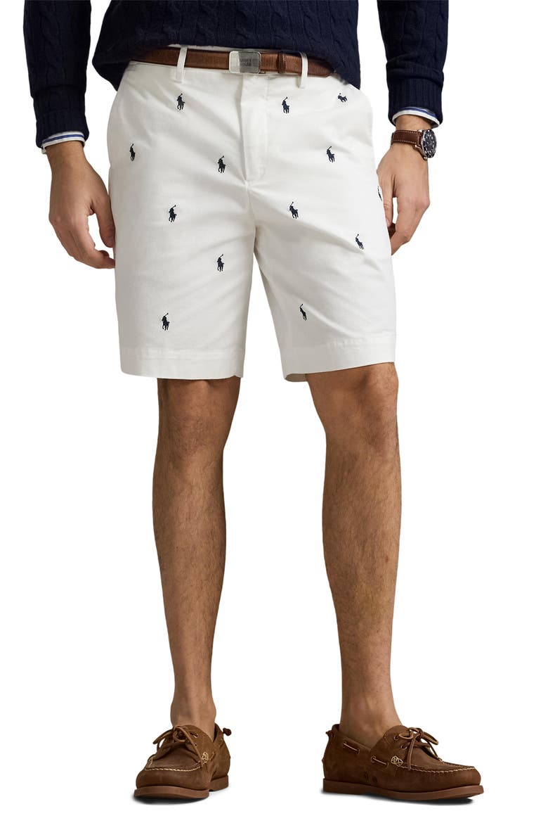 Classic Fit Newport Shorts, Main, color, WHITE W/ AO NAVY PP
