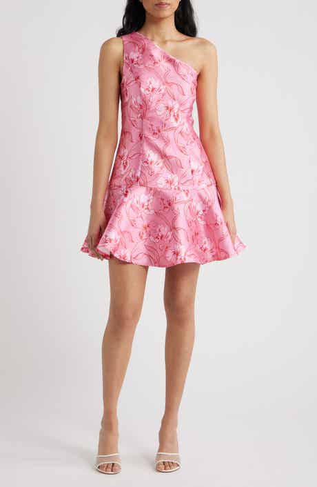 Silas Floral Print One-Shoulder Minidress