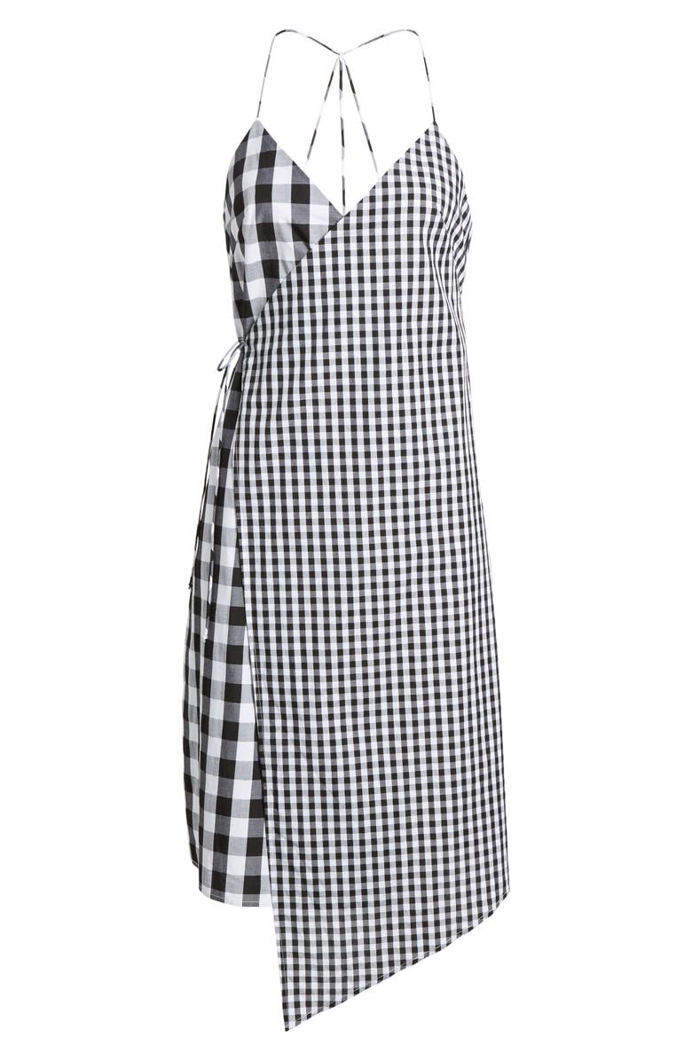 BP. Mixed Gingham Print Wrap Dress, Alternate, color,