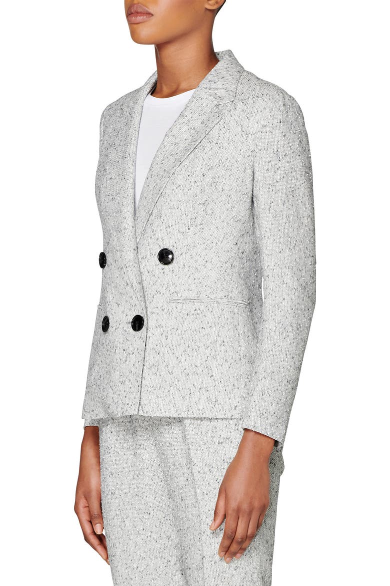 Joss Double Breasted Wool Blend Suit Jacket, Alternate, color, LIGHT GREY