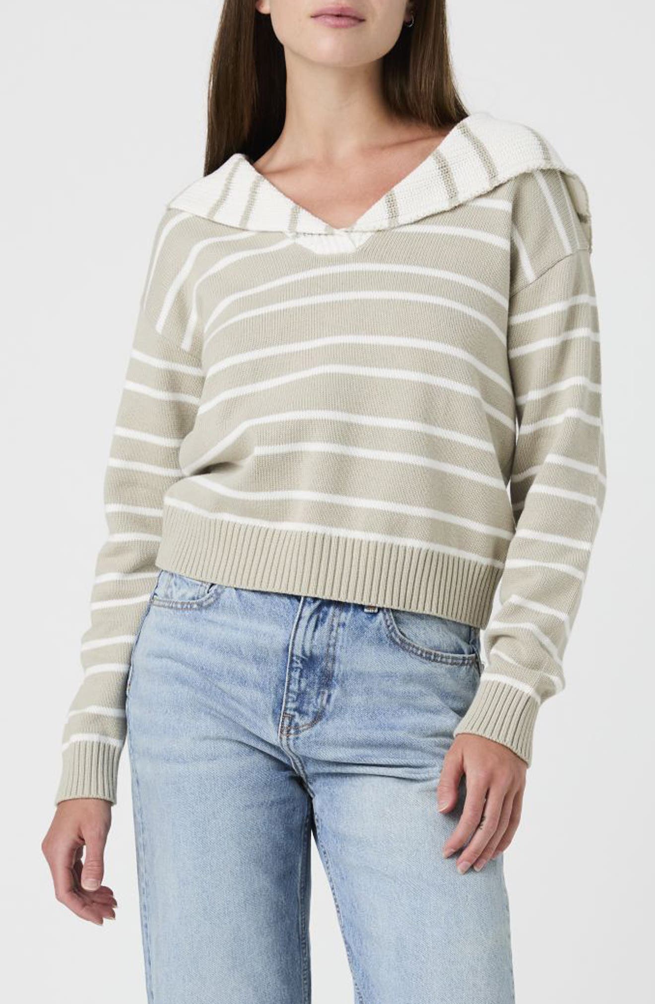 Striped V-Neck Sailor Sweater