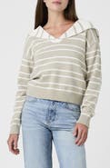 French Connection Striped V-Neck Sailor Sweater