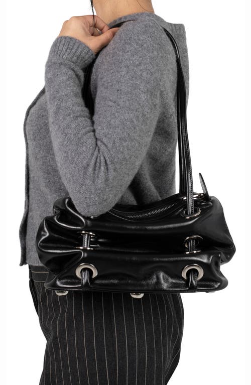 Jeffrey Campbell Chessy Convertible Leather Shoulder Bag In Black