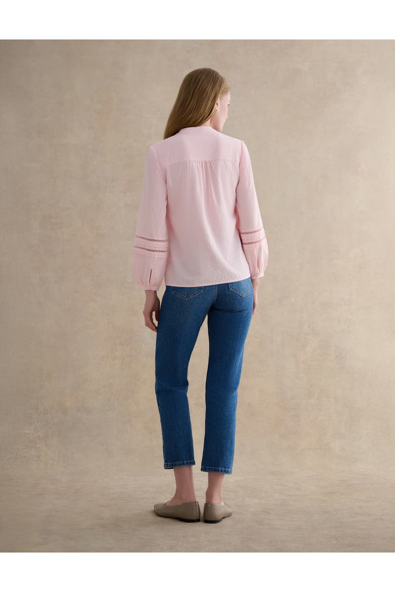 Lucilla Pintuck Mandarin Collar Blouse, Alternate, color, Blush Pink