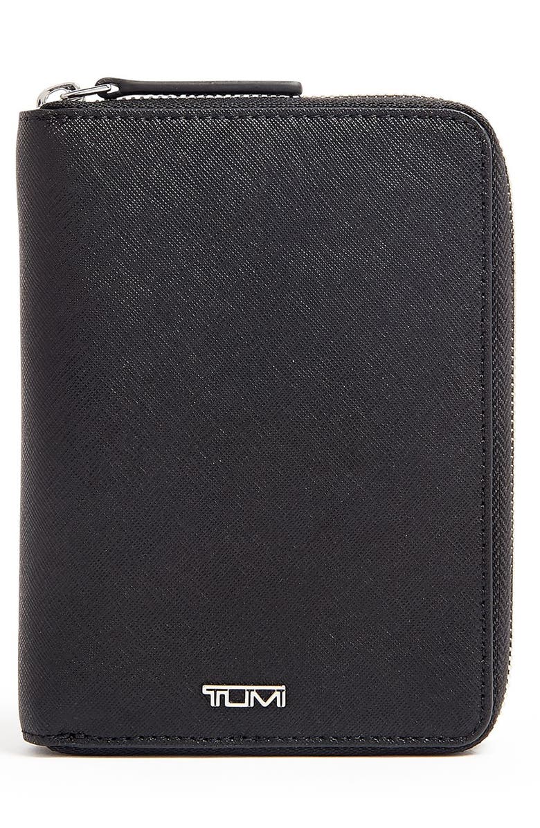 TUMI Belden Leather Zip Around Passport Case, Main, color, 
