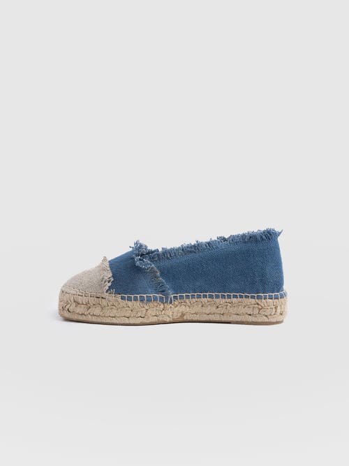 Saint + Sofia Ivy Frayed Espadrille Pumps In Blue