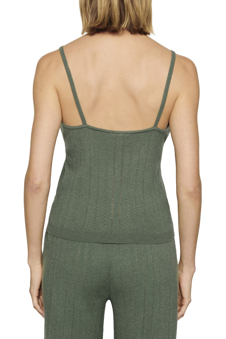 Pointelle Knit Scoop Neck Camisole, Alternate, color, DESERT SAGE