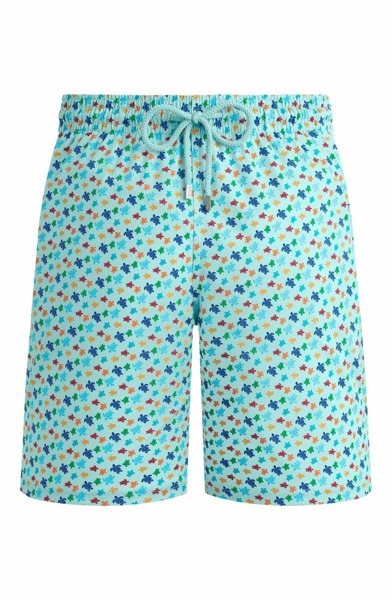 Vilebrequin Men's Micro Ronde Des Tortues Rainbow Long Stretch Swim Shorts, Alternate, color, 