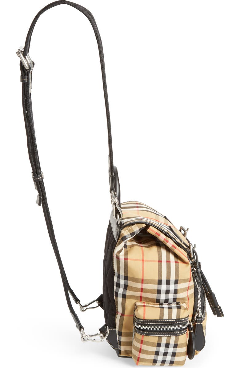 Burberry Small Rucksack Vintage Check Canvas & Leather Backpack, Alternate, color,