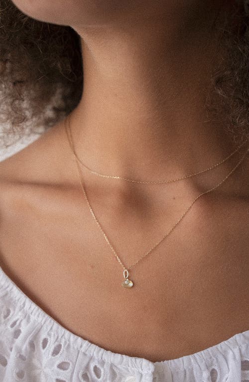 Local Eclectic Solid Gold Freshwater Pearl Shell Charm In Gold