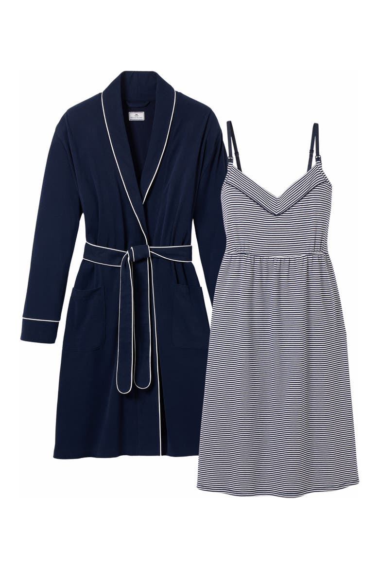 The Essential Maternity Nightgown & Robe Set, Main, color, NAVY