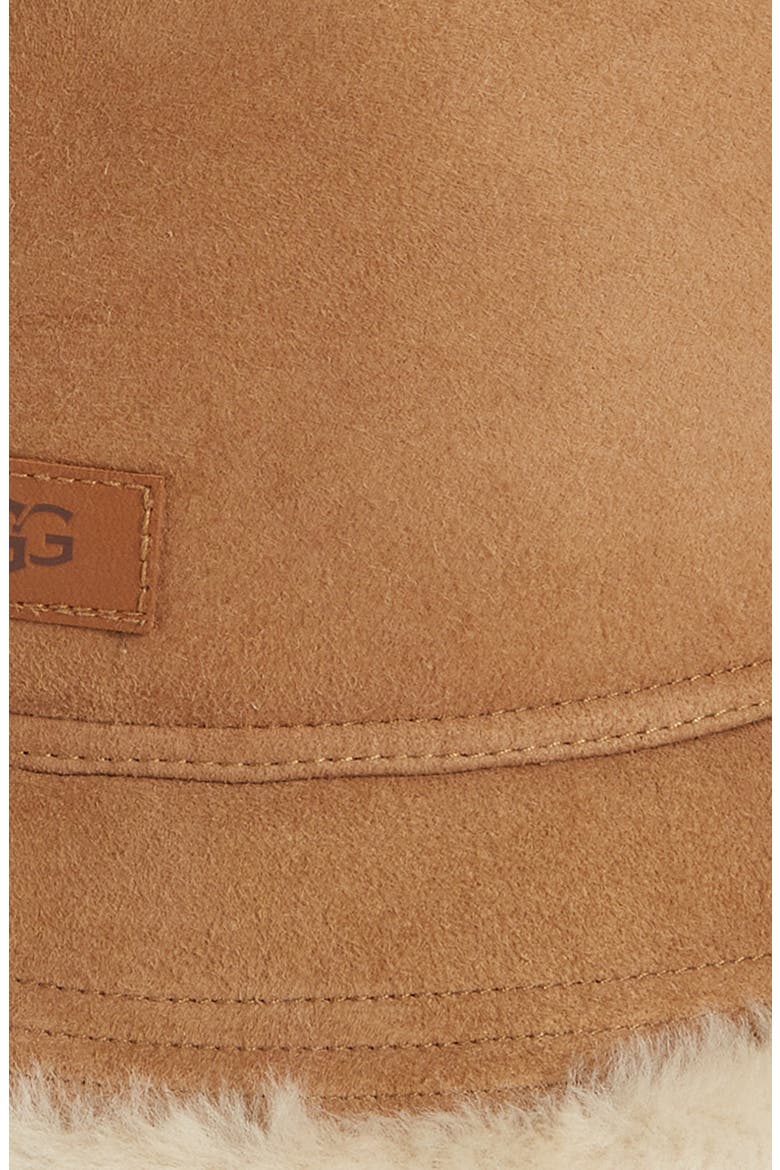 Men's Genuine Shearling Bucket Hat, Alternate, color, CHESTNUT