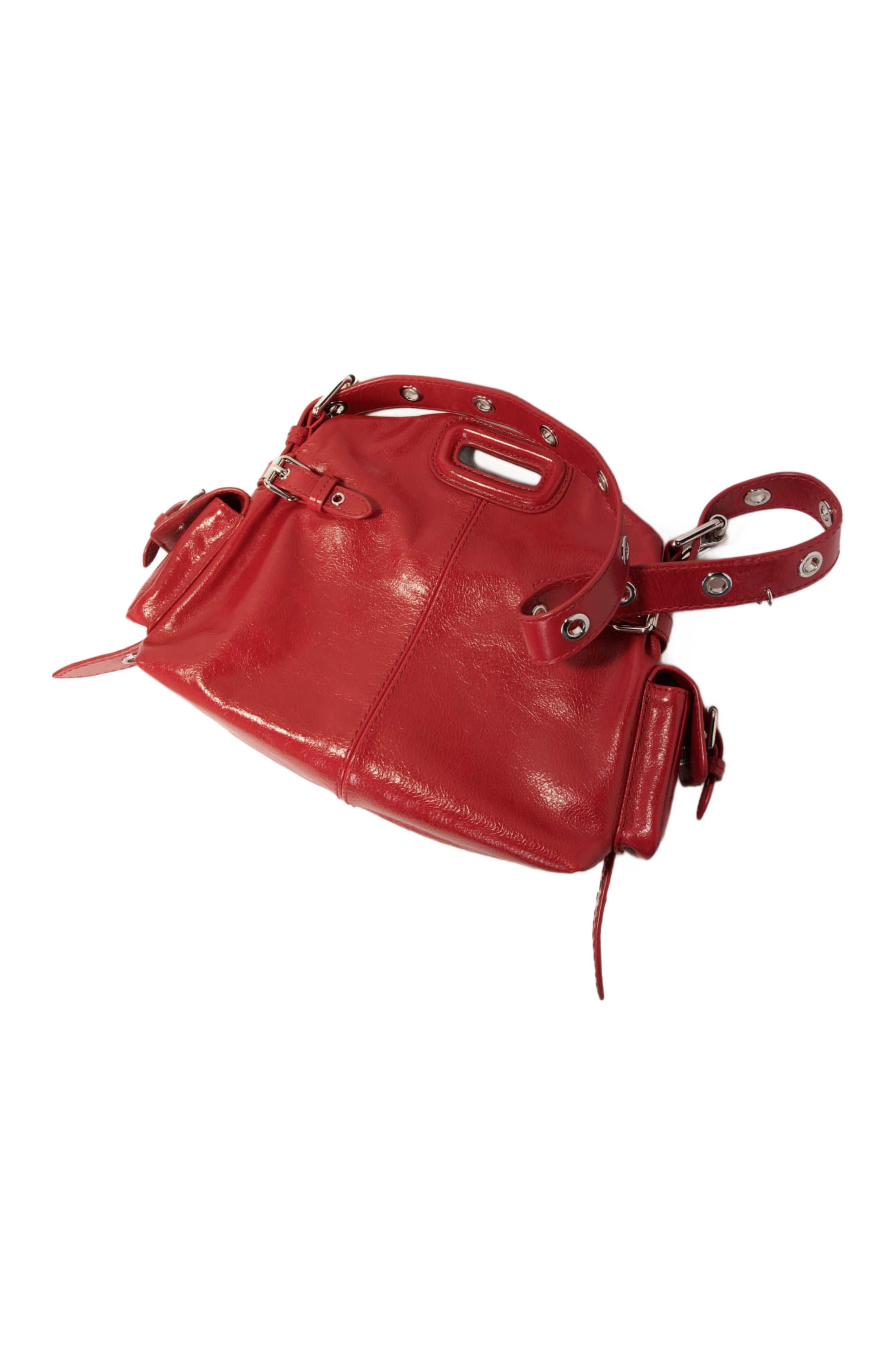 maje Miss M Mini cargo leather bag, Alternate, color, 