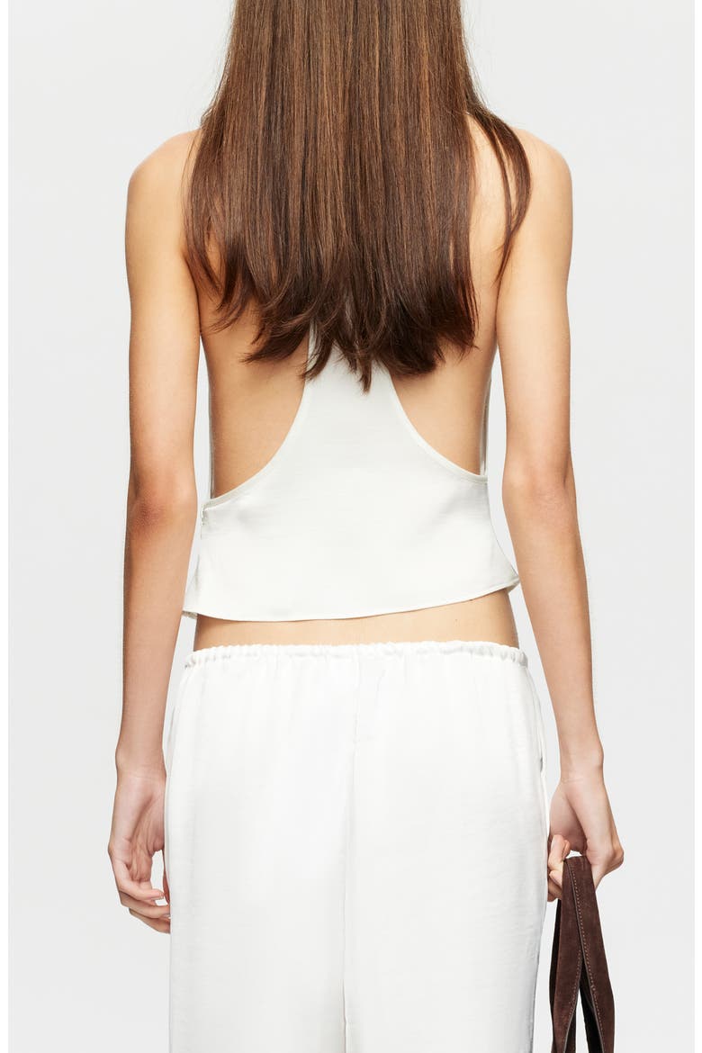 Bare Crop Satin Tank, Alternate, color, PORCELAIN