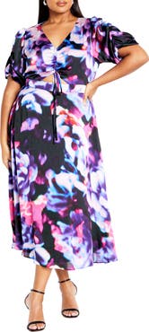 City Chic Cammy Printed Cutout Dress
