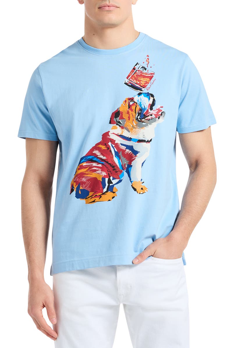 Robert Graham Whiskey Dog Cotton Graphic T-Shirt, Main, color, 