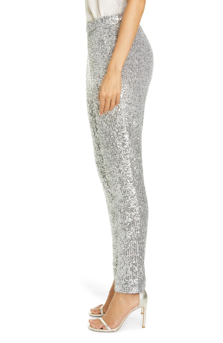 St. John Evening Starlight Sequin Mesh Pants, Alternate, color, 