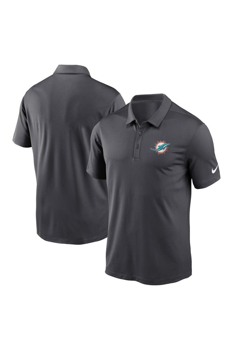 Men's Nike Anthracite Miami Dolphins Franchise Performance Polo, Main, color, Anthracite