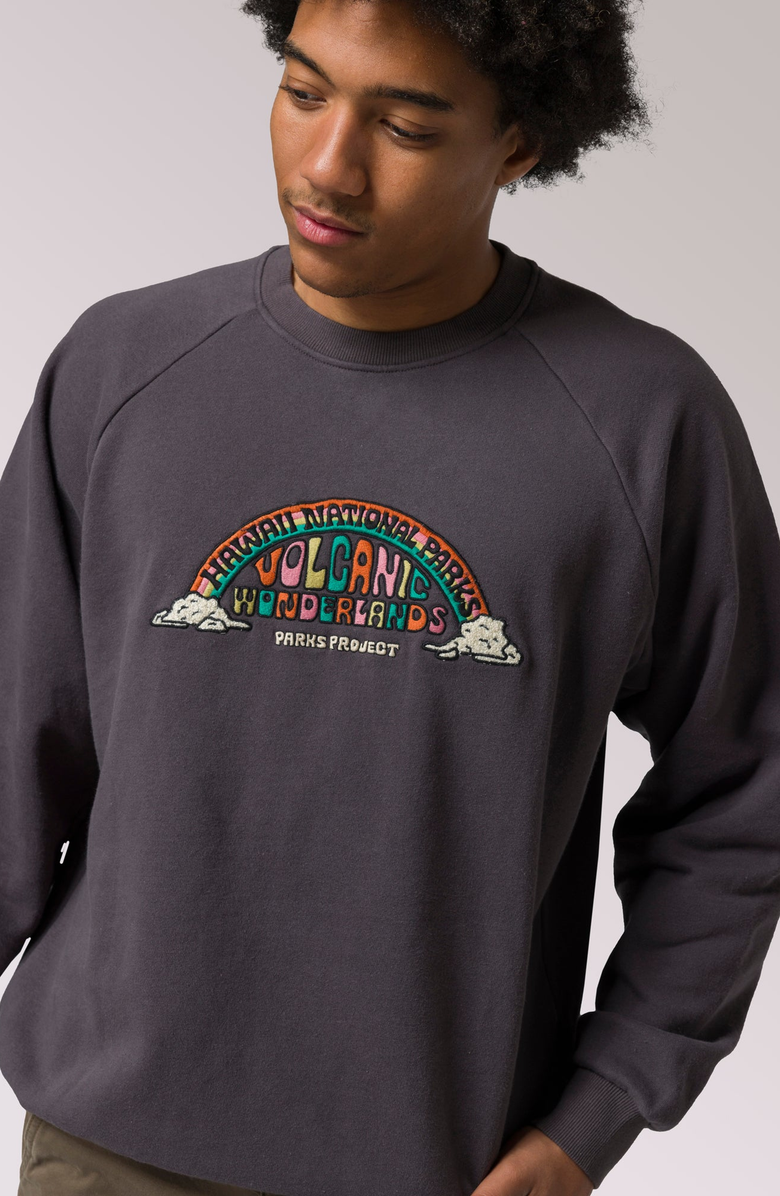 Parks Project Hawai'i Geological Wonderlands Crew Sweatshirt, Alternate, color, Graphite