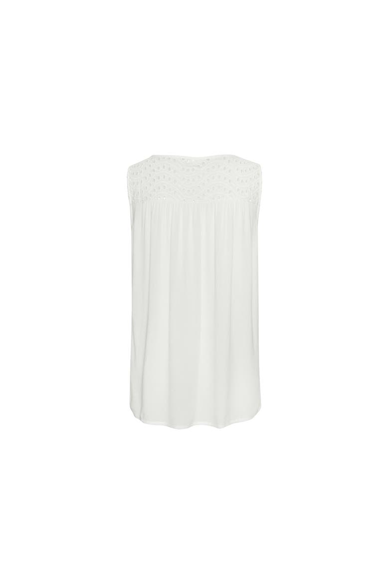 Sleeveless Eyelet Top, Alternate, color, White