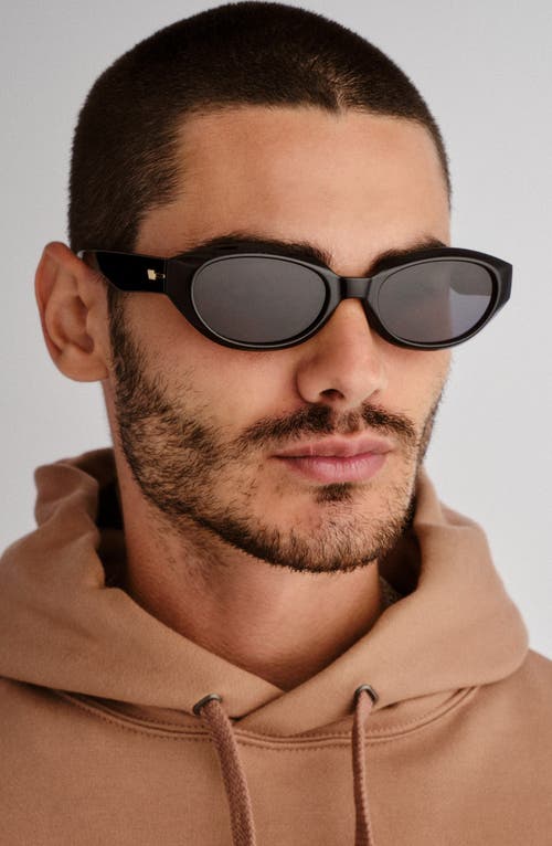 Le Specs Le Bijou 55mm Oval Sunglasses In Black