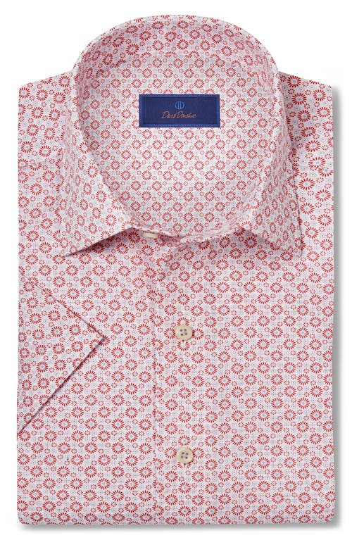 David Donahue Short Sleeve Linen & Cotton Sport Shirt
