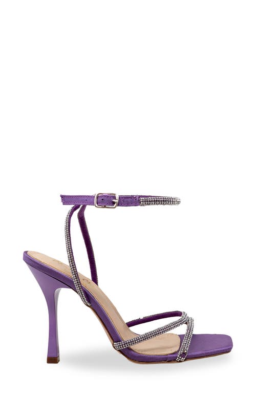 Chase & Chloe Chase And Chloe Rhinestone Ankle Strap Sandal In Purple Fabric