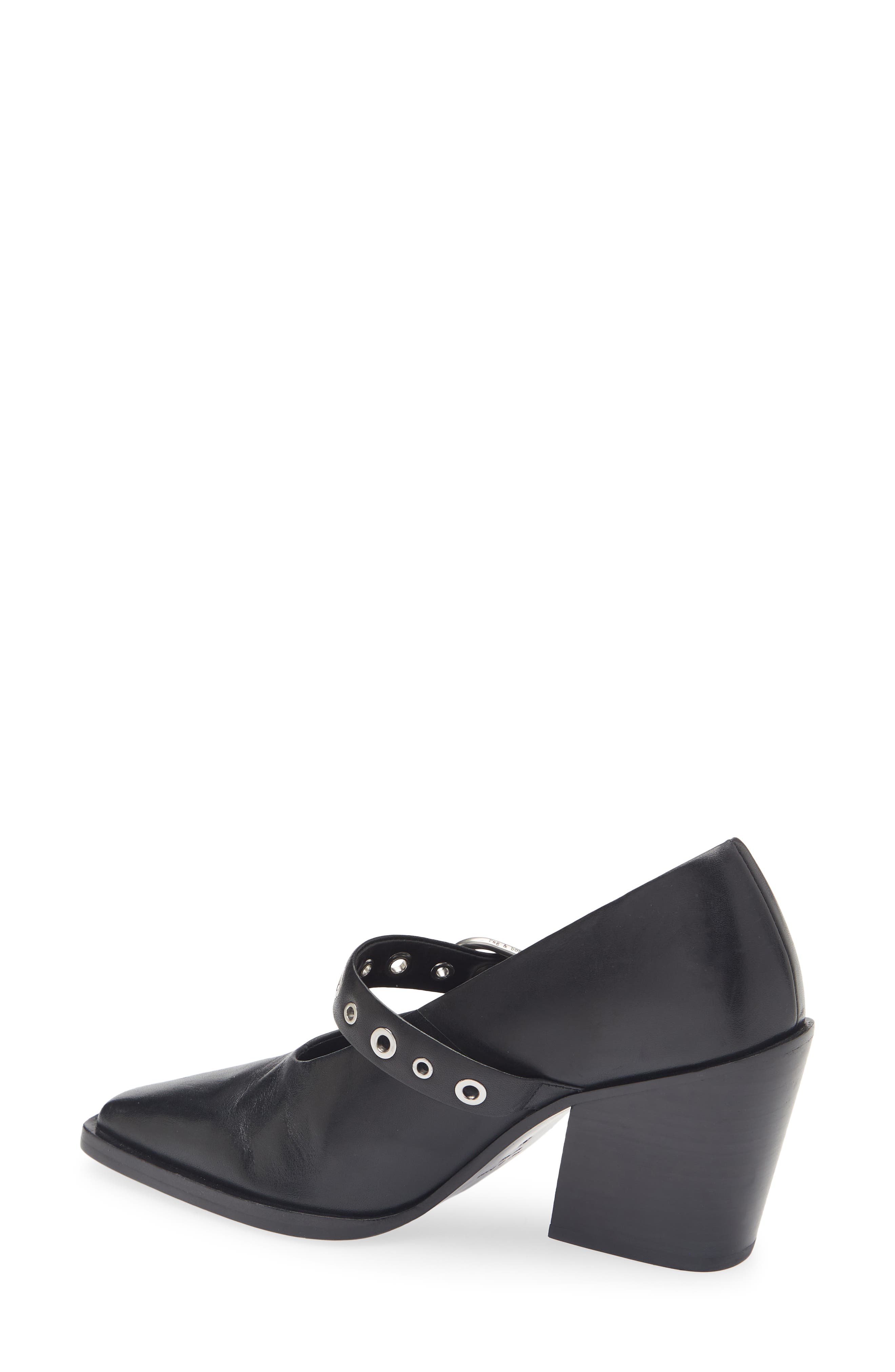 rag & bone Joni Mary Jane Pump, Alternate, color, Black Leather