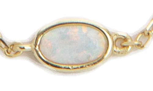 Argento Vivo Sterling Silver Opal & Cubic Zirconia Necklace In Gold