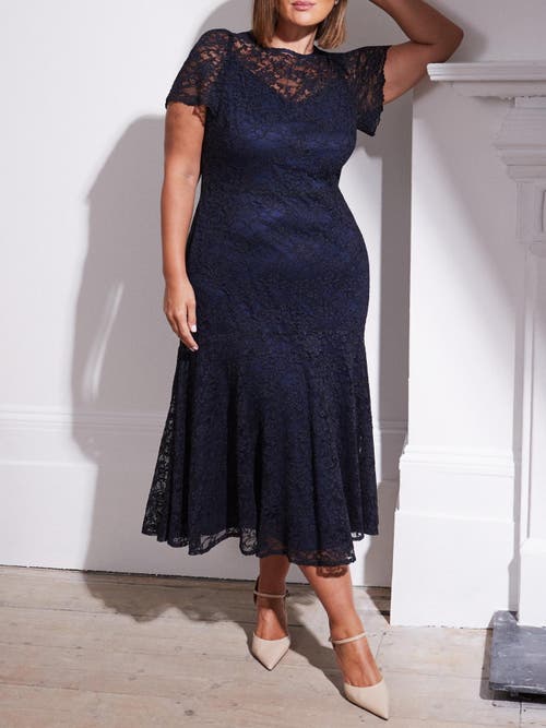 Live Unlimited Lace Midaxi Dress In Blue