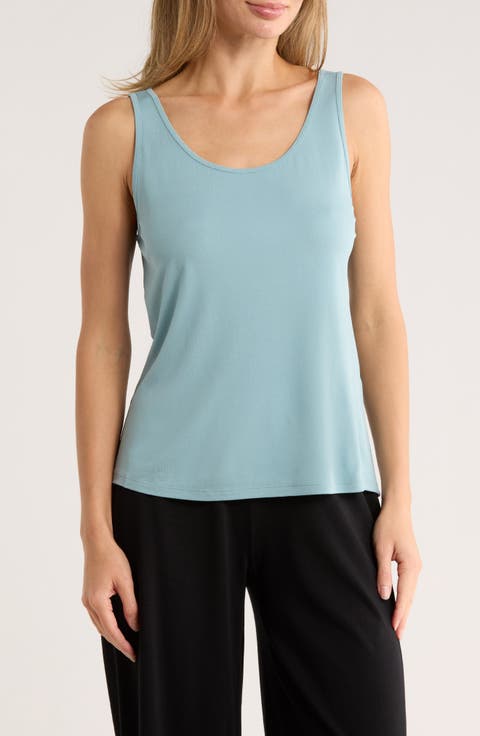 Slim Fit Scoop Neck Silk Tank