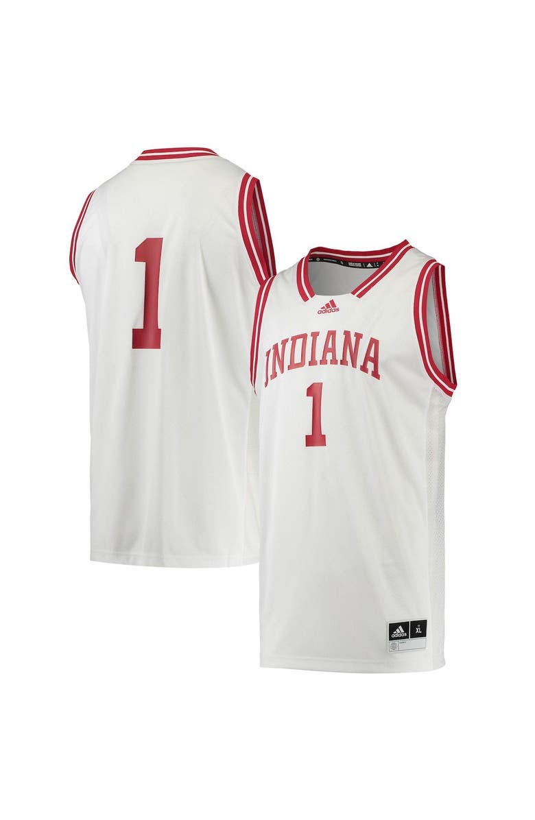 adidas Men's adidas #1 White Indiana Hoosiers Reverse Retro Jersey, Alternate, color, 
