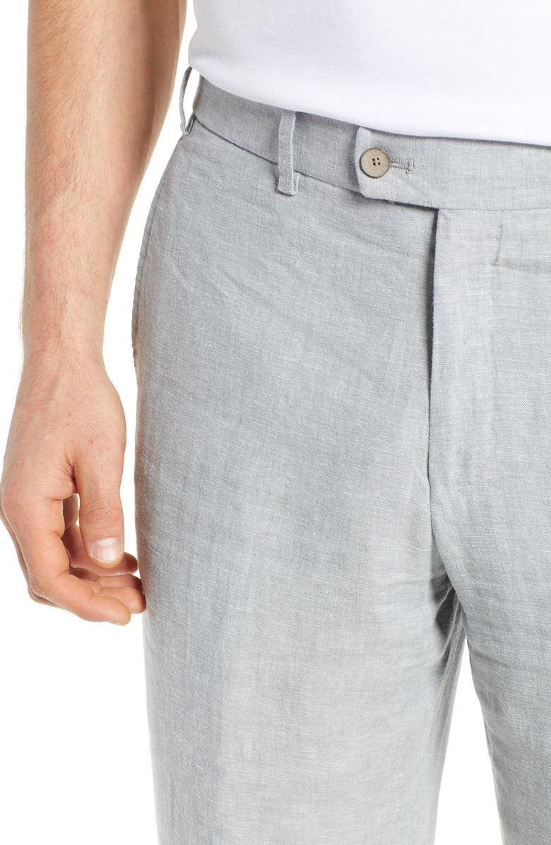 Hiltl Parma Flat Front Solid Linen Trousers, Alternate, color, 
