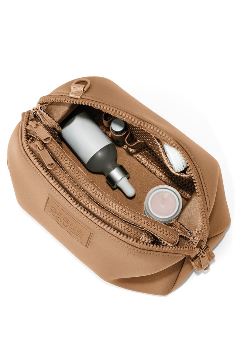 Dagne Dover Hunter Large Neoprene Toiletry Bag, Alternate, color, Camel
