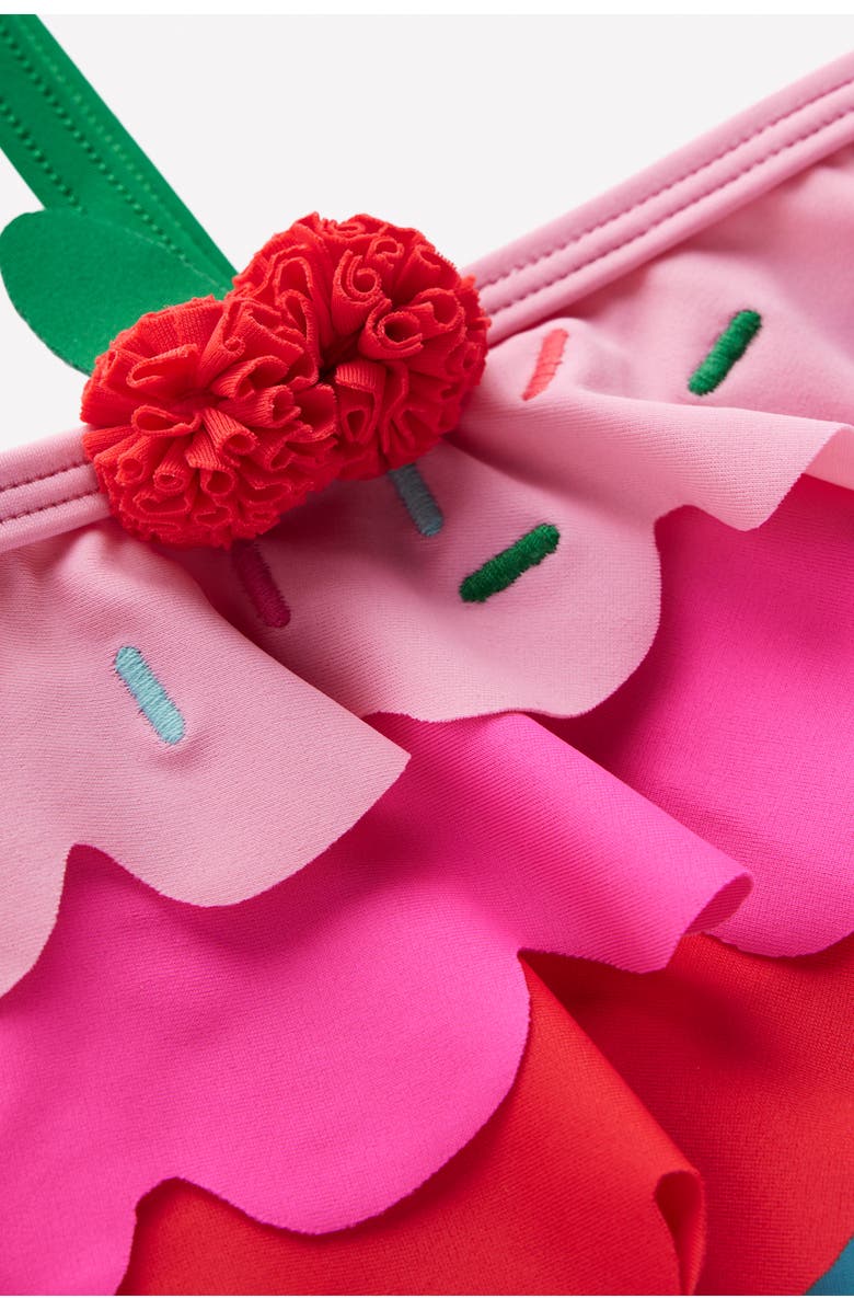 Mini Boden Kids' Ruffle UPF 50+ Two-Piece Swimsuit, Alternate, color, Ice Cream