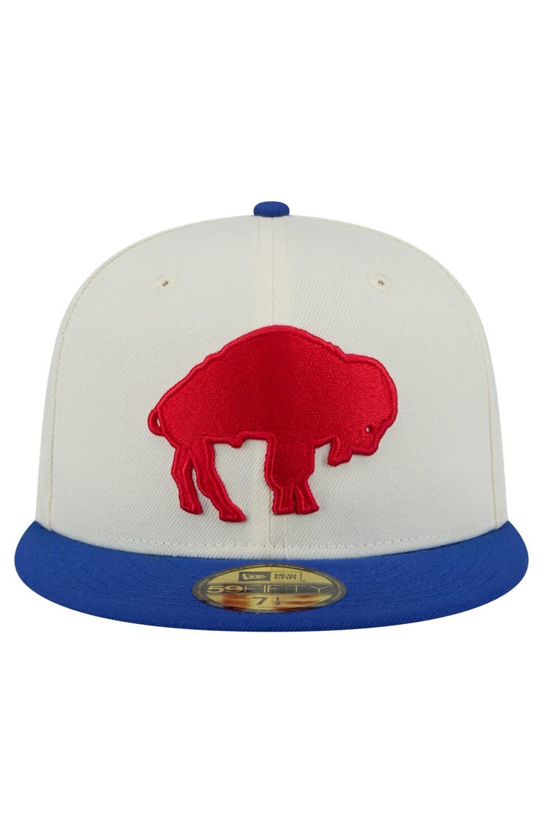 New Era Men's New Era White/Royal Buffalo Bills Throwback Main 59FIFTY Fitted Hat, Alternate, color,