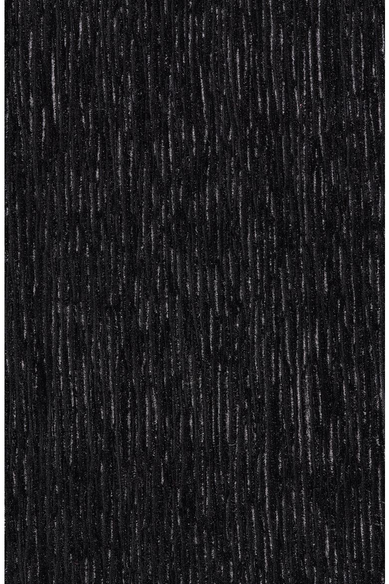 Crinkled Velvet Cowl Neck Long Sleeve Midi Dress, Alternate, color, BLACK