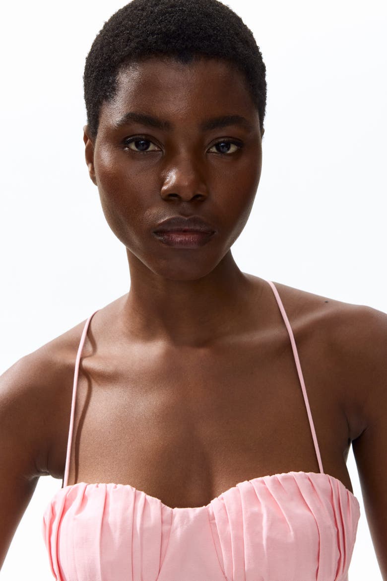 Linen-blend Strappy Dress, Alternate, color, Light pink