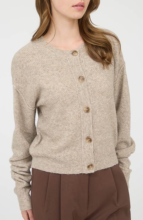 Crewneck Button Down Cardigan