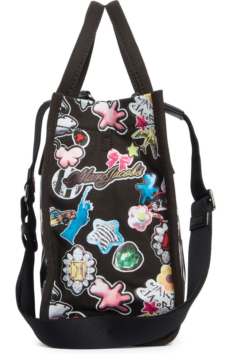 Marc Jacobs Sticker Print Canvas Tote, Alternate, color, Black Multi