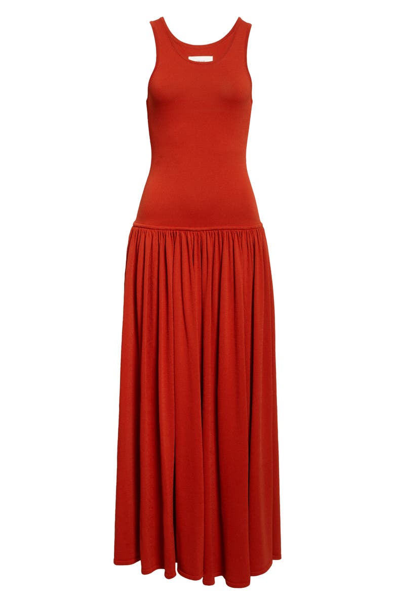 LOULOU DE SAISON Jada Drop Waist Jersey Maxi Dress, Alternate, color, Red