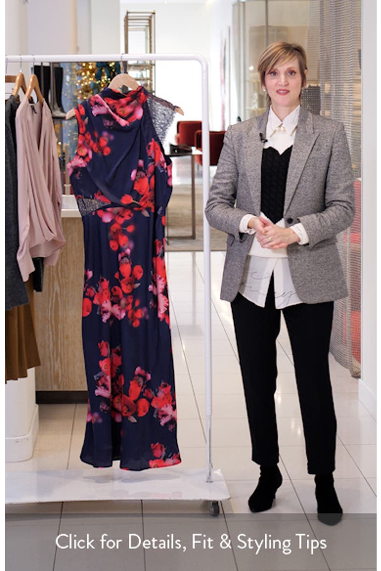 Annabelle Floral Cowl Neck Satin Maxi Dress video