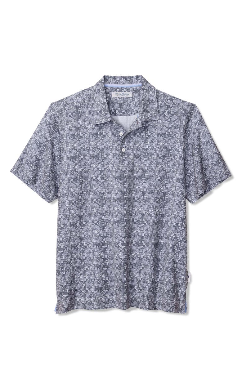 Tommy Bahama Bahama Coast Flora Tiles Geo Print IslandZone<sup>®</sup> Camp Shirt, Main, color, Dusk