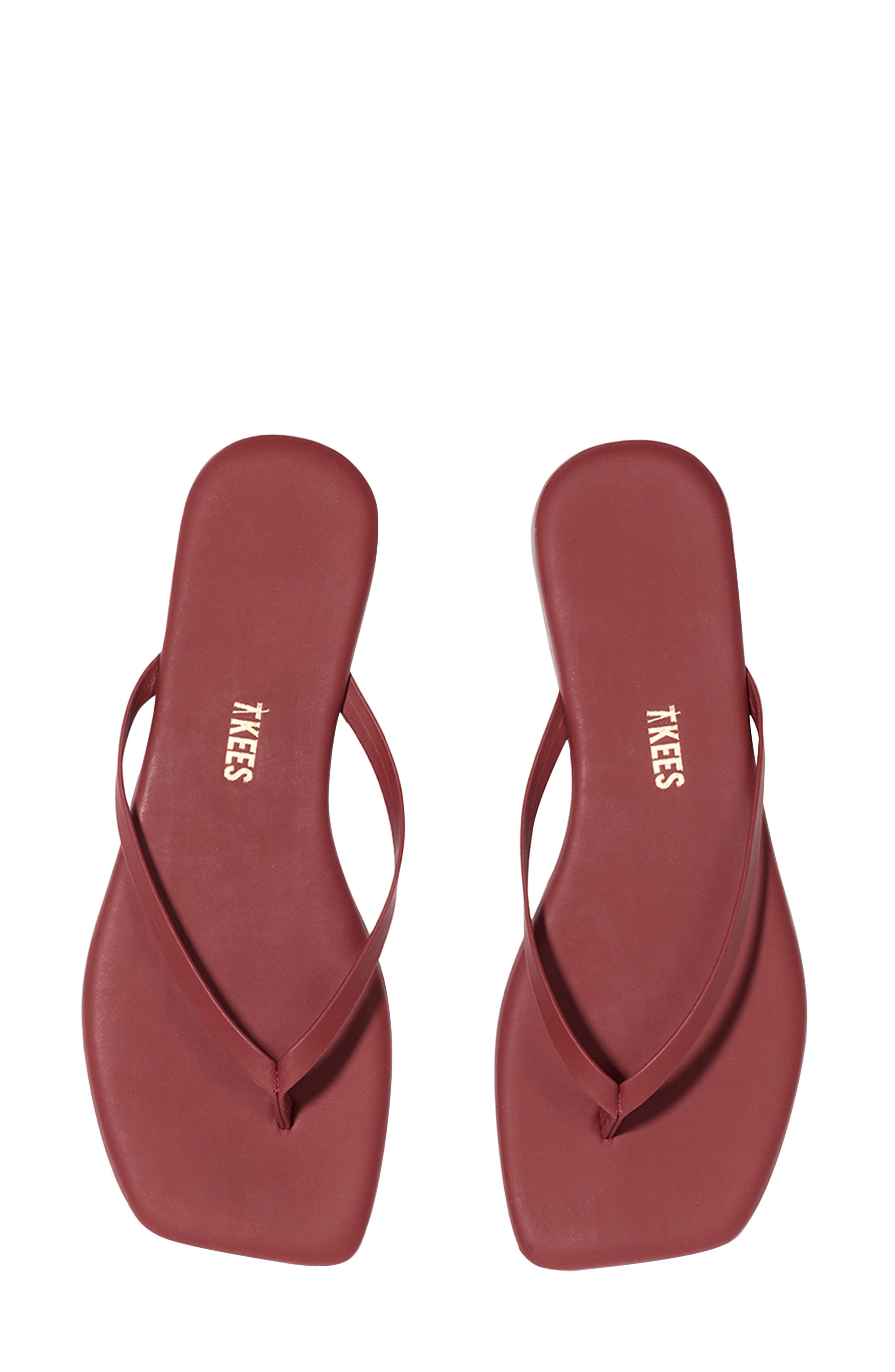 Lily Square Toe Flip Flop, Alternate, color, BURGUNDY