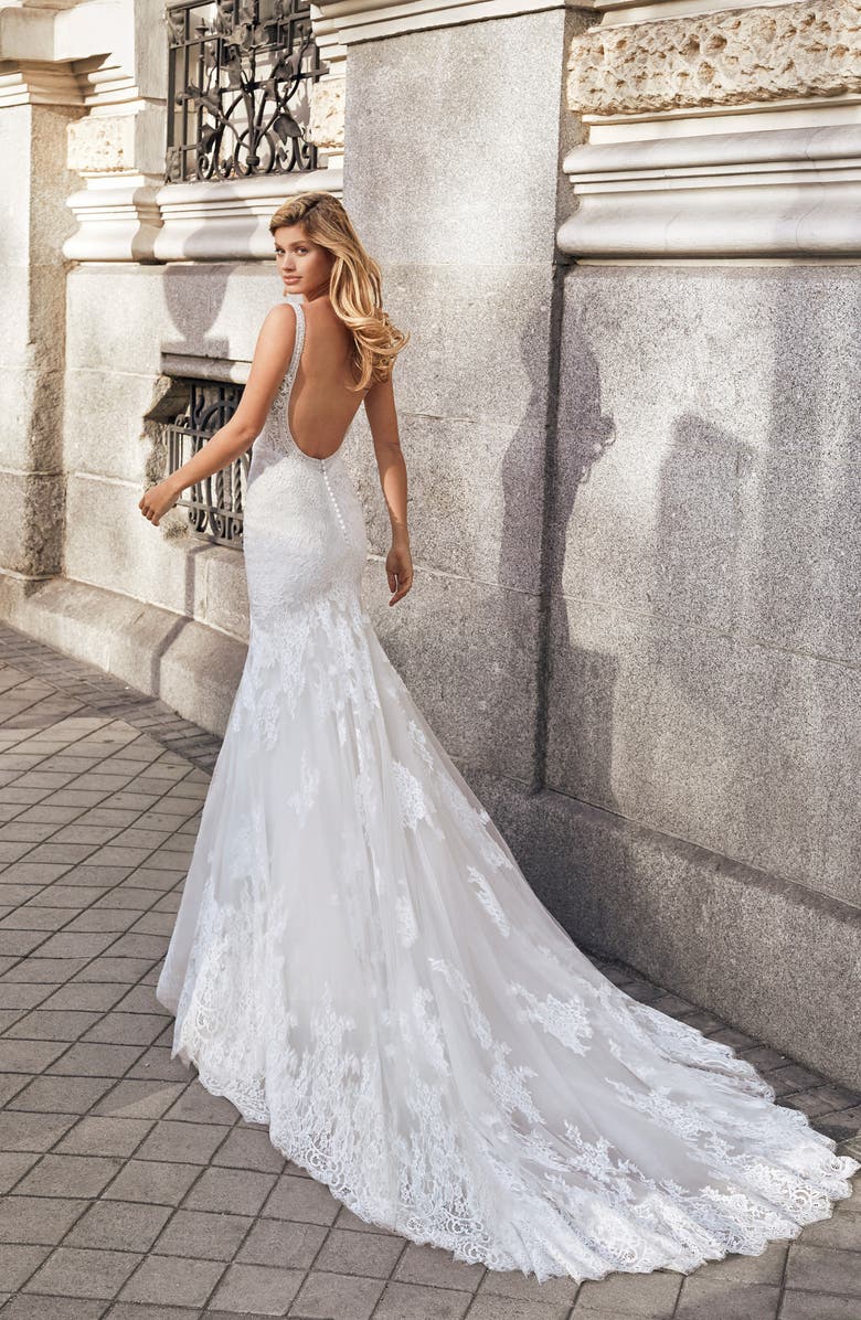 Aire Barcelona Nikki Lace Mermaid Wedding Dress, Alternate, color,