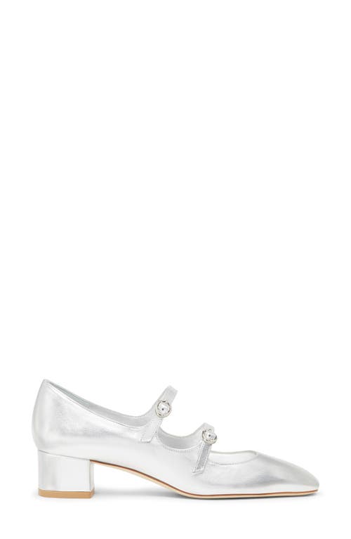 Stuart Weitzman Benni Metallic Mary Jane Pumps In Silver