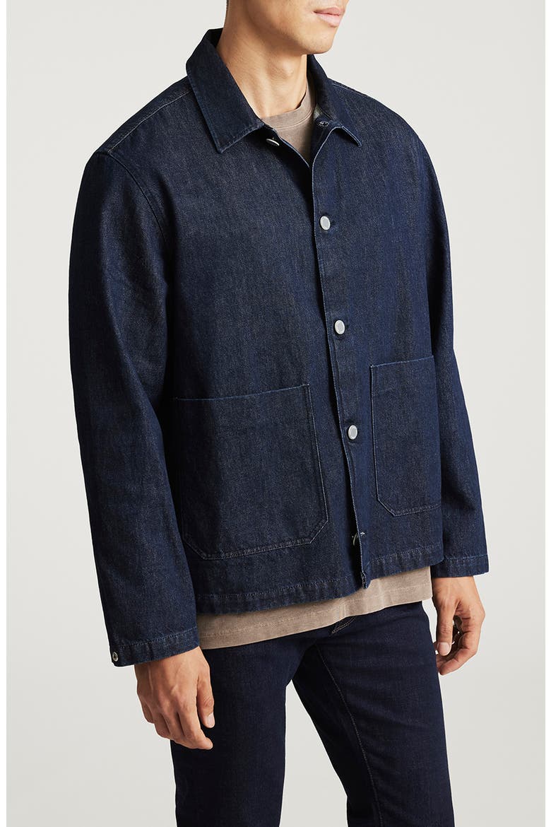 Two Pocket Denim Overshirt, Alternate, color, DARK INDIGO
